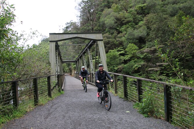 Paeroa Tours Private Full Day Ebike Tour in Karangahake Gorge steel bridge
